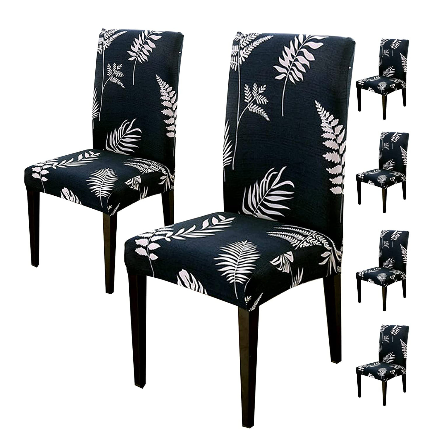 Printed Chair Cover-(Dark Blue Petals)