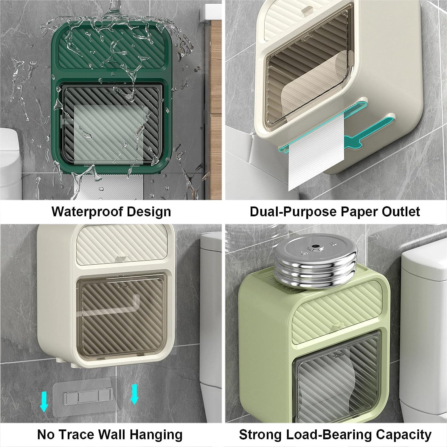 Punch-Free Paper Holder Wall-Mounted (Beige)