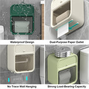 Punch-Free Paper Holder Wall-Mounted Paper Box (Beige)
