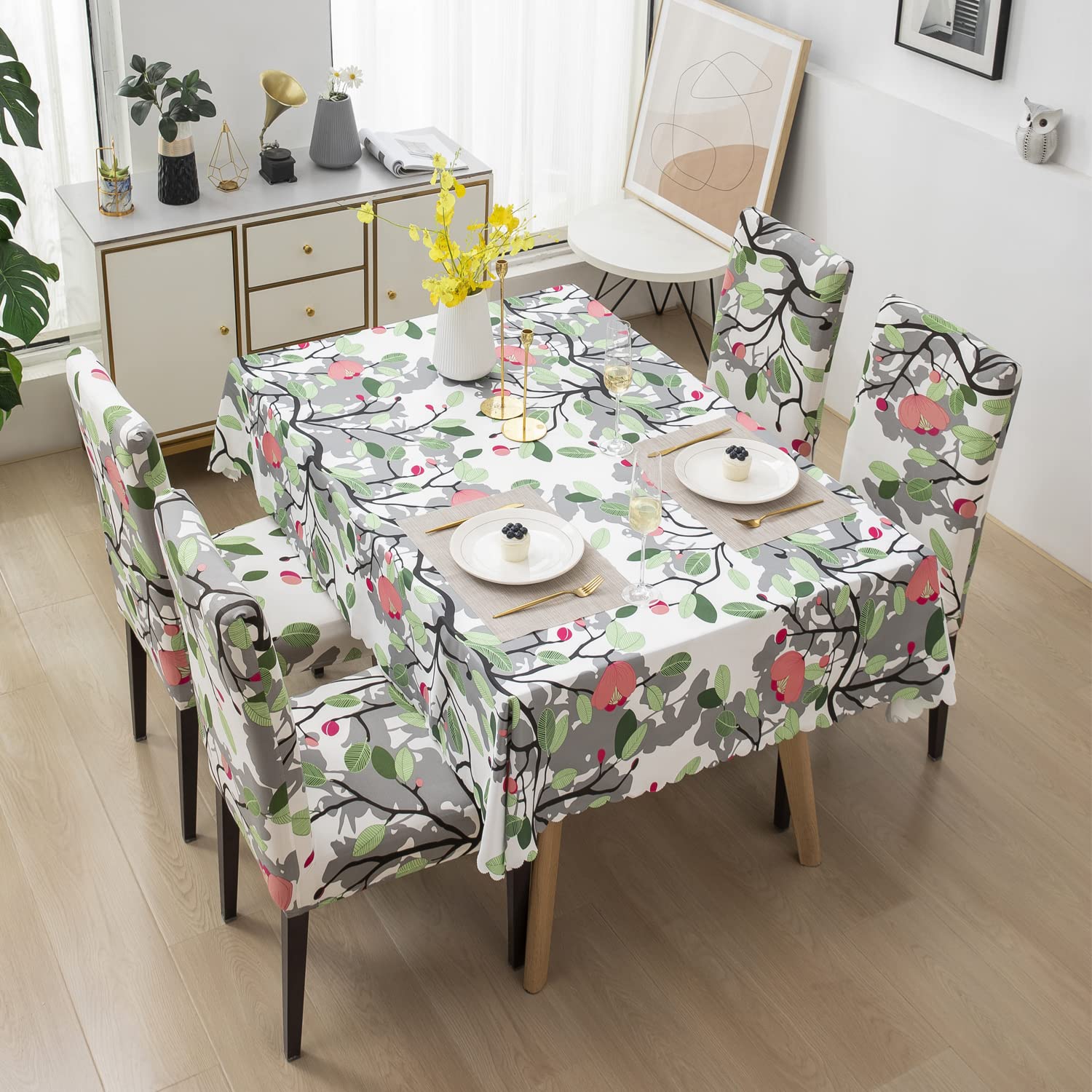 Dining Table Cover waterproof (140X180 CM, 1 Table Cover only)