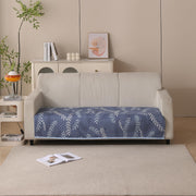 Reversible Printed Quilted Sofa Cover Mats for 1/2/3/4 Seater Sofa Cover- Blue Fern