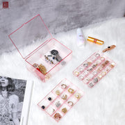 3 Layer Acrylic Storage Box Multi Layer Jewelry Organizer- Pink