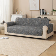Gulnaar Series Anti-Slip Sofa Cover Mat with Pocket – Polyester Couch Protector(Clay Petal)
