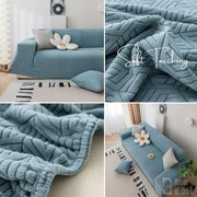 Universal Jacquard Grain Texture Fabric Sofa-Light Blue