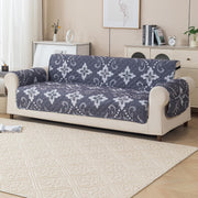 Gulnaar Series Anti-Slip Sofa Cover Mat with Pocket – Polyester Couch Protector(Silver Moss)