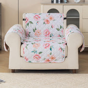 Gulnaar Series Anti-Slip Sofa Cover Mat with Pocket – Polyester Couch Protector(Rose Bloom)