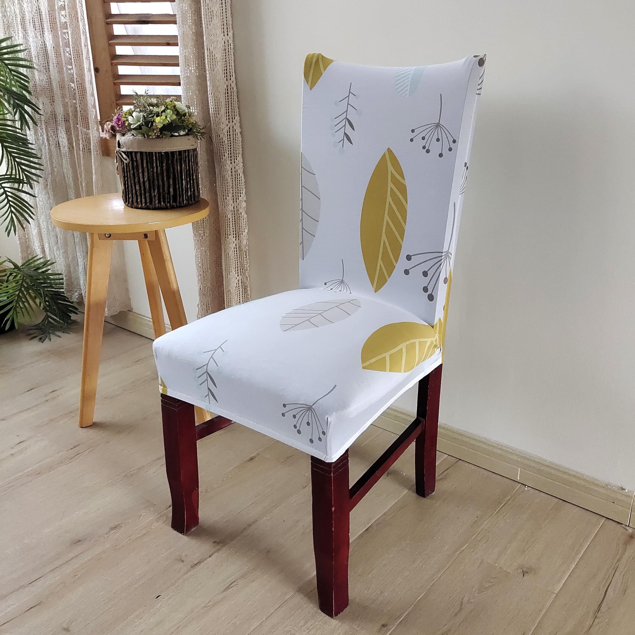 Elastic Chair Cover Stretch Removable Washable (Yellow Autumn)