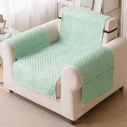 Quilted Printed Sofa Cover for Indian Sofa Set – Washable (Green Autumn)