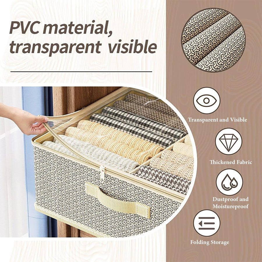 Non-Woven Fabric Zipper Storage Box (Grey Pattern)