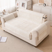 Quilted Printed Sofa Cover for Indian Sofa Set – Washable, Durable & Soft Fabric Protector (Sand Wave, One Seater)