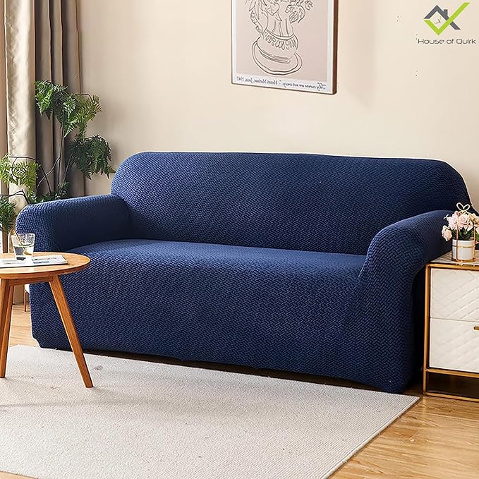 Universal Fleece Fabric Sofa Cover(Navy Blue)