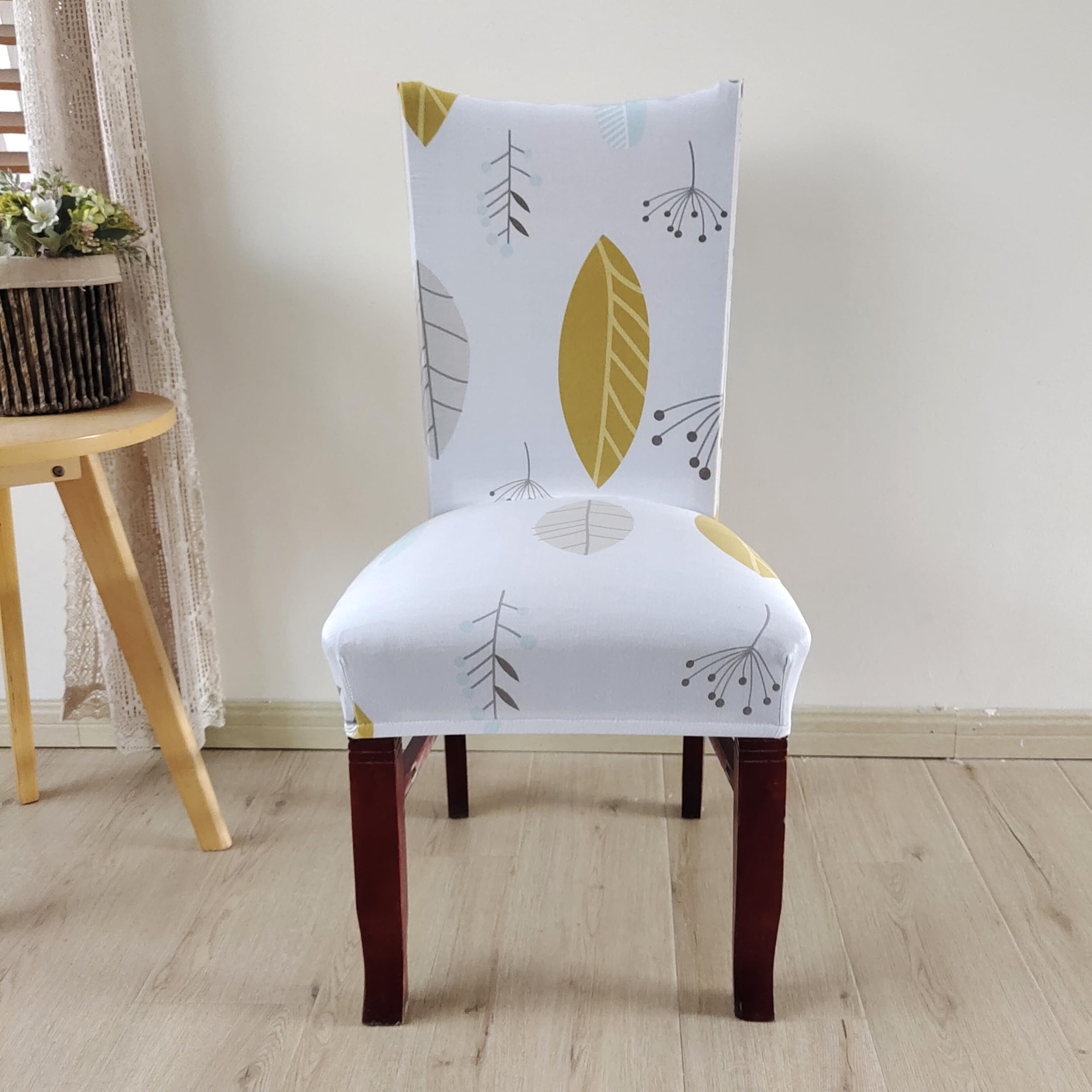 Elastic Chair Cover Stretch Removable Washable (Yellow Autumn)