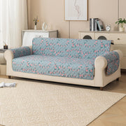 Gulnaar Series Anti-Slip Sofa Cover Mat with Pocket – Polyester Couch Protector(Pastel Bloom)