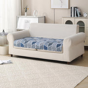 'Aura Petal Series' Quilted Sofa Mat Printed – Anti Slip (Hexa Blue)