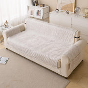 Quilted Printed Sofa Cover for Indian Sofa Set – Washable (Beige Stem)