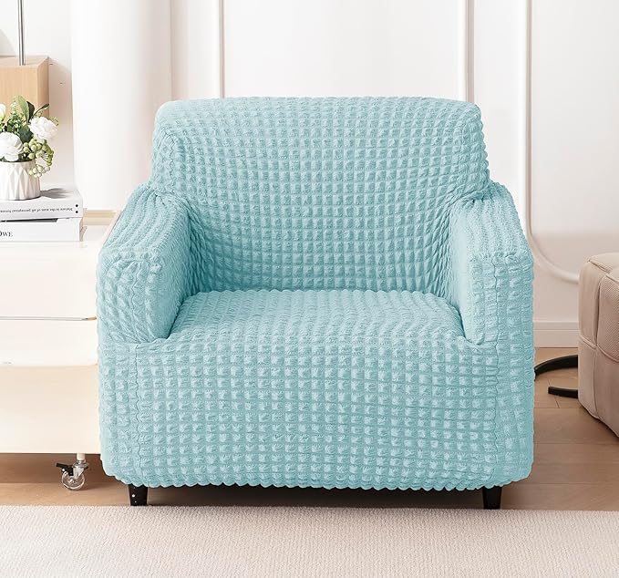Stretch Bubble Sofa Slipcover (Sky Blue)