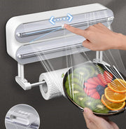 3-in-1 Magnetic Wrap Dispenser & Cutter Towel Organizer