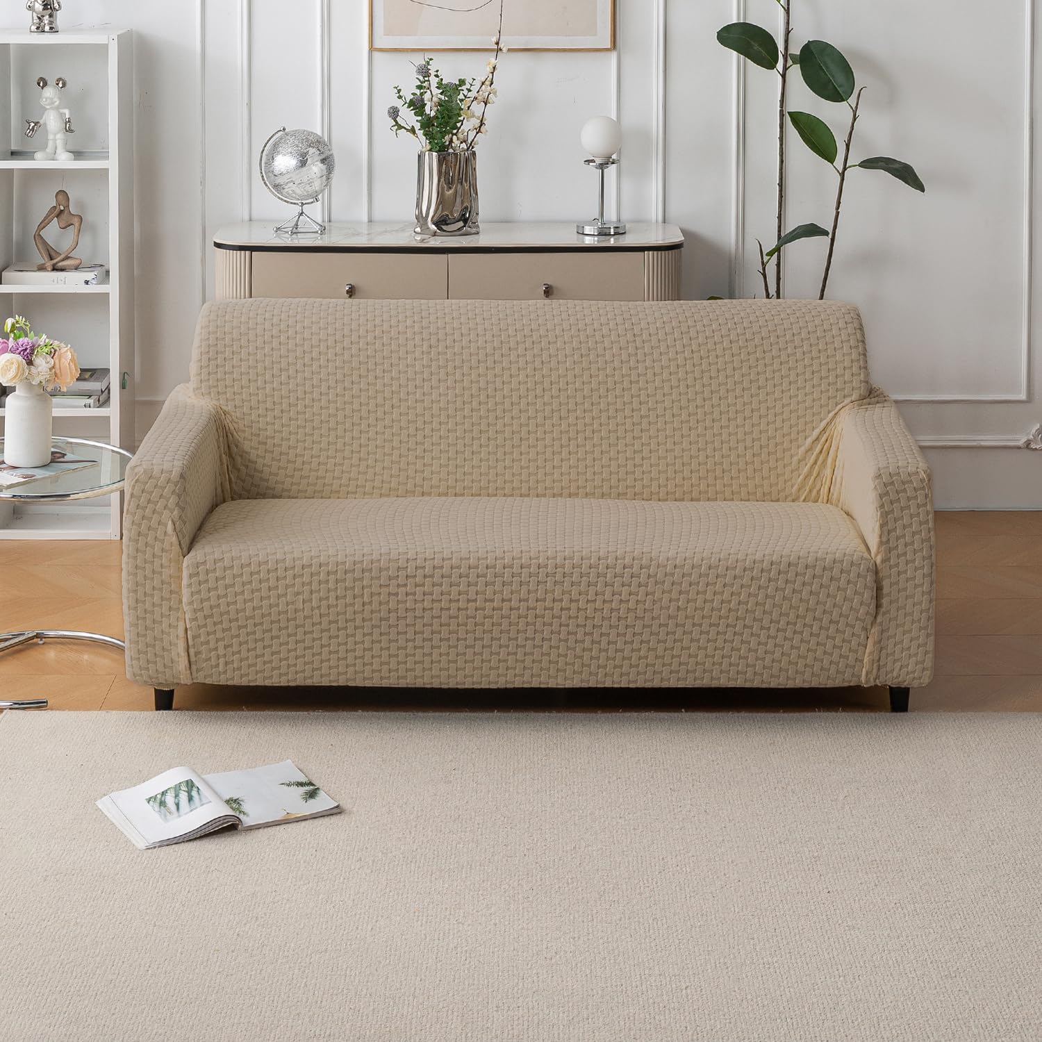 Elegant Jacquard Fabric 220 GSM Sofa Cover (3+1+1)