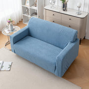 Premium Jacquard Fabric 220 GSM Sofa Cover – Soft, Stretchable (Light Blue)