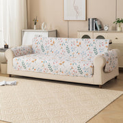 Gulnaar Series Anti-Slip Sofa Cover Mat with Pocket – Polyester Couch Protector(Blush Meadow)