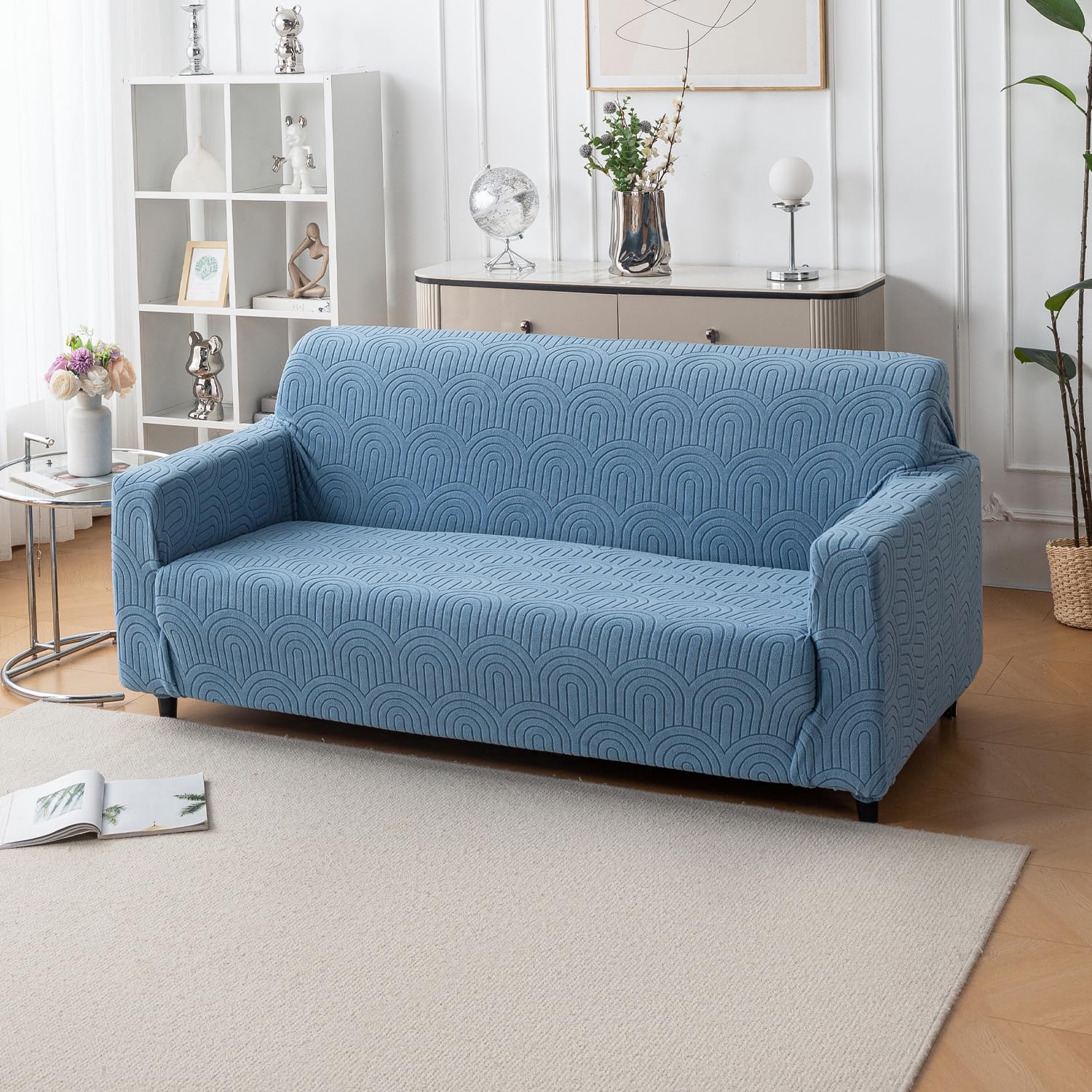 Jacquard 220 GSM Stretchable Sofa Cover (3+1+1)