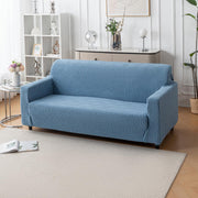 Premium Jacquard Fabric 220 GSM Sofa Cover – Soft, Stretchable (Light Blue)