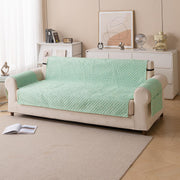 Quilted Printed Sofa Cover for Indian Sofa Set – Washable (Green Autumn)