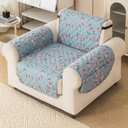 Gulnaar Series Anti-Slip Sofa Cover Mat with Pocket – Polyester Couch Protector(Pastel Bloom)