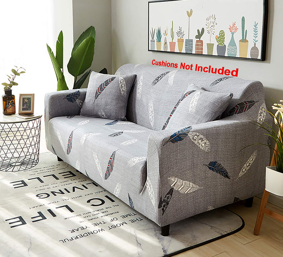 Universal Single Seater Sofa Cover Big Elasticity Cover (Green Fern)