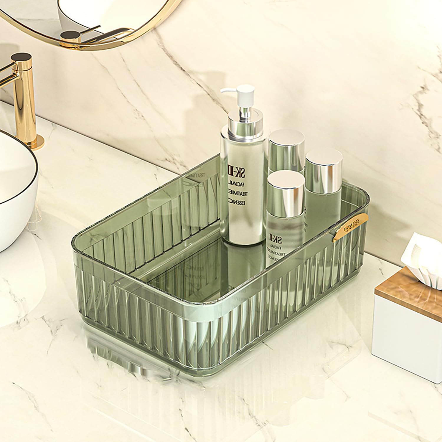 Acrylic Transparent Open Lid Small Decorative Tray