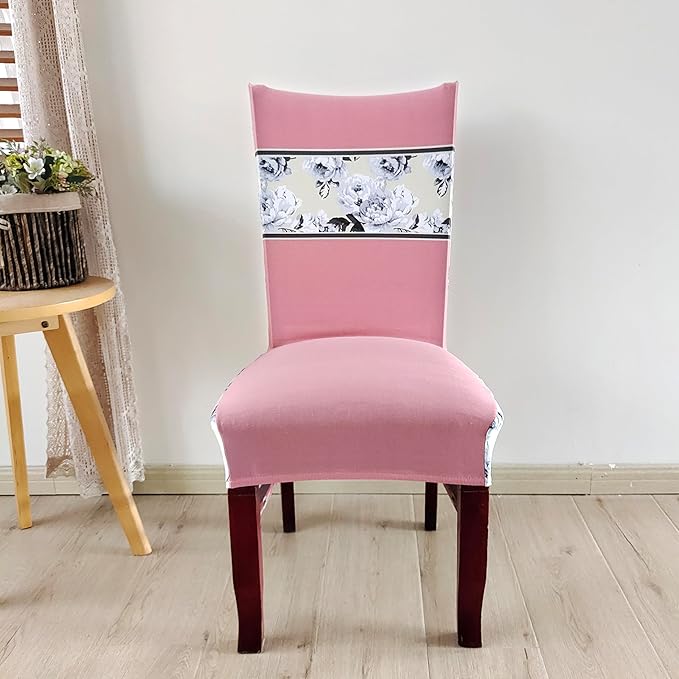 Elastic Chair Cover Stretch Removable Washable (Peach Florals)