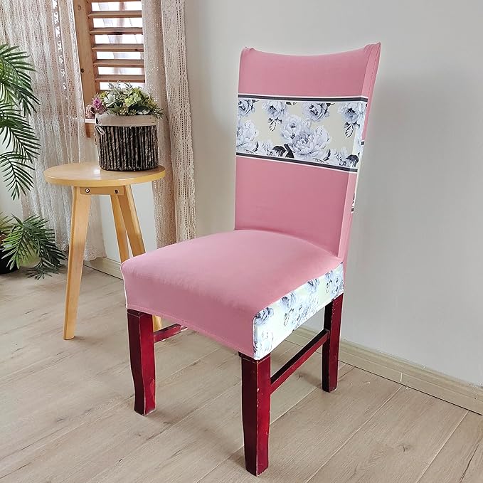 Elastic Chair Cover Stretch Removable Washable (Peach Florals)