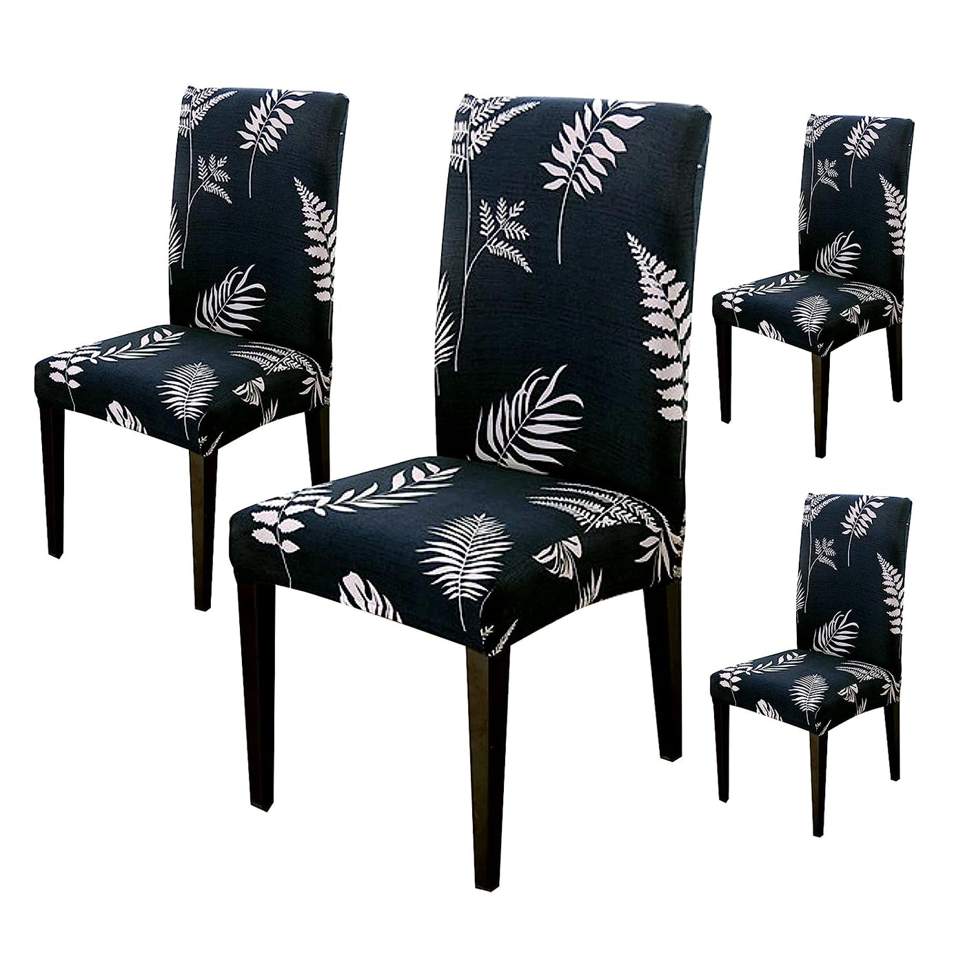 Printed Chair Cover-(Dark Blue Petals)