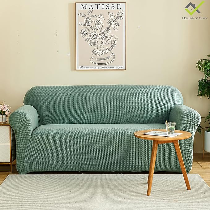 Universal Polar Fleece 220 GSM Fabric Sofa Cover(Pastel Green)