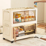 Storage Cabinet with Wheels, Rolling Organizer for Home ( 55CM, Cream)