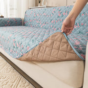 Gulnaar Series Anti-Slip Sofa Cover Mat with Pocket – Polyester Couch Protector(Pastel Bloom)