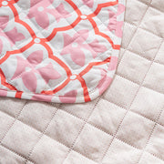 Printed Quilted Sofa Cover for 1/2/3/4 Seater Anti-Slip-Peach Blush