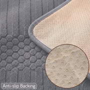 Ridge Plush Sofa Mat Design - Charcoal Soft Plush Fabric