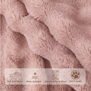 Rabbit Plush Sofa Mat Floral Design - Pink