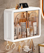Wall Mounted Bathroom Storage Rack – Punch-Free Magnetic Storage Box White (Large)