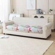 'Aura Petal Series' Quilted Sofa Mat Printed – Anti Slip (Flora Jade)