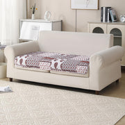 'Aura Petal Series' Quilted Sofa Mat Printed – Anti Slip (Boho Brown)