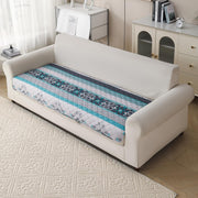 'Aura Petal Series' Quilted Sofa Mat Printed – Anti Slip (Boho Green)