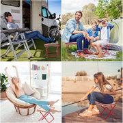Lightweight Folding Camping Stool with Carry Bag – 10" Portable Outdoor Seat"