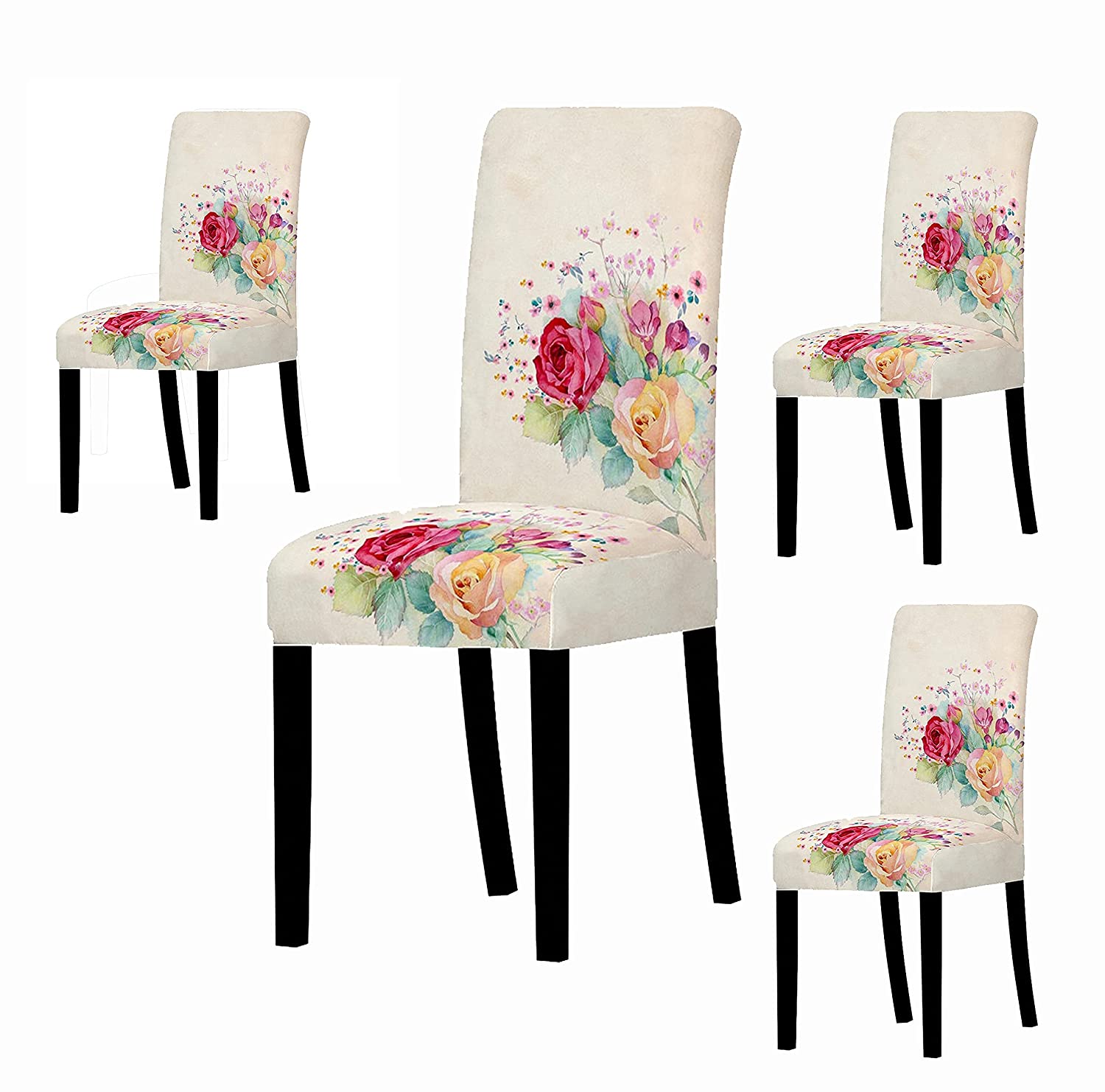Printed Chair Cover - White Rose