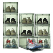 Shoe Organizer, Shoe Storage Boxes with Magnetic Door (Green)
