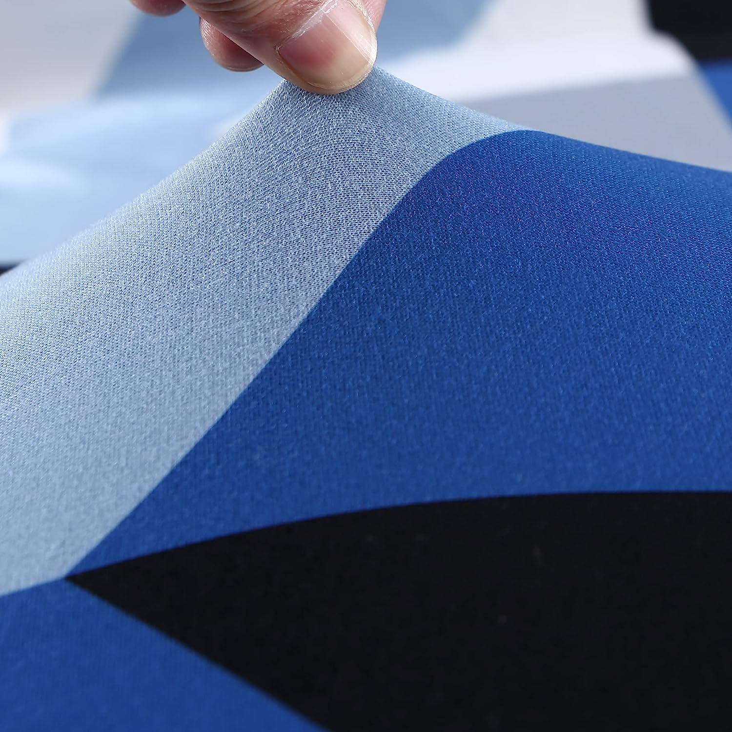 Printed Chair Cover -(Blue Obtuse Triangle)