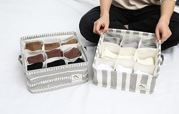 9 Grid Waterproof Cotton Linen Organizer (Pack of 2)