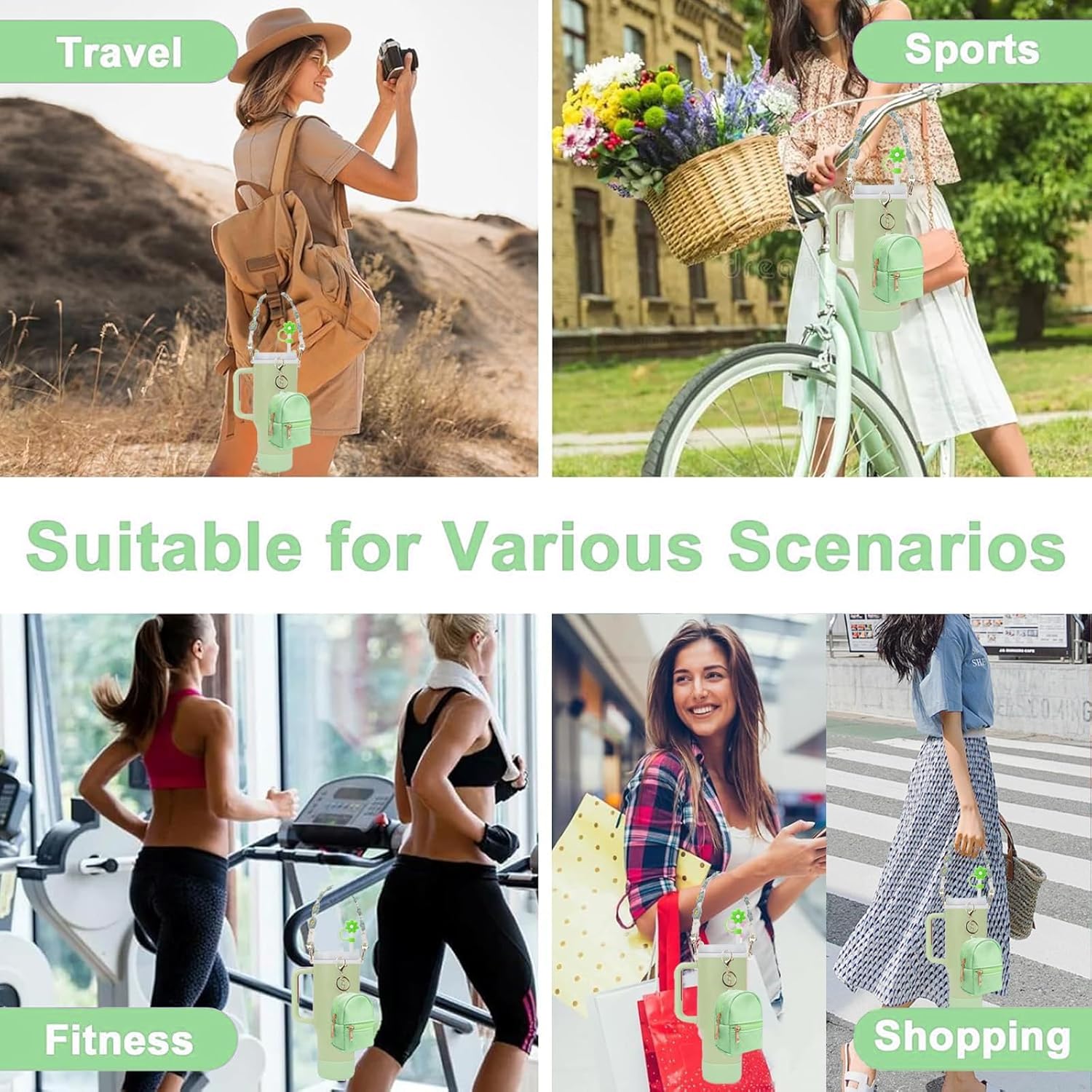 7 PCS Cup Accessories Set | Tumbler Accessories for 30oz & 40oz | Silicone Boot, Handle Strap, Coin Purse & Straw Covers(Tumbler Not Included)