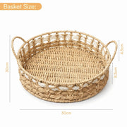 Round Woven Paper Rope Storage Basket - Beige